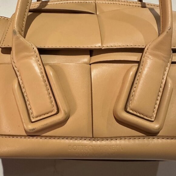 Bottega Veneta Intrecciato Mini Arco Calfskin Leather Tote Almond - Picture 16 of 16